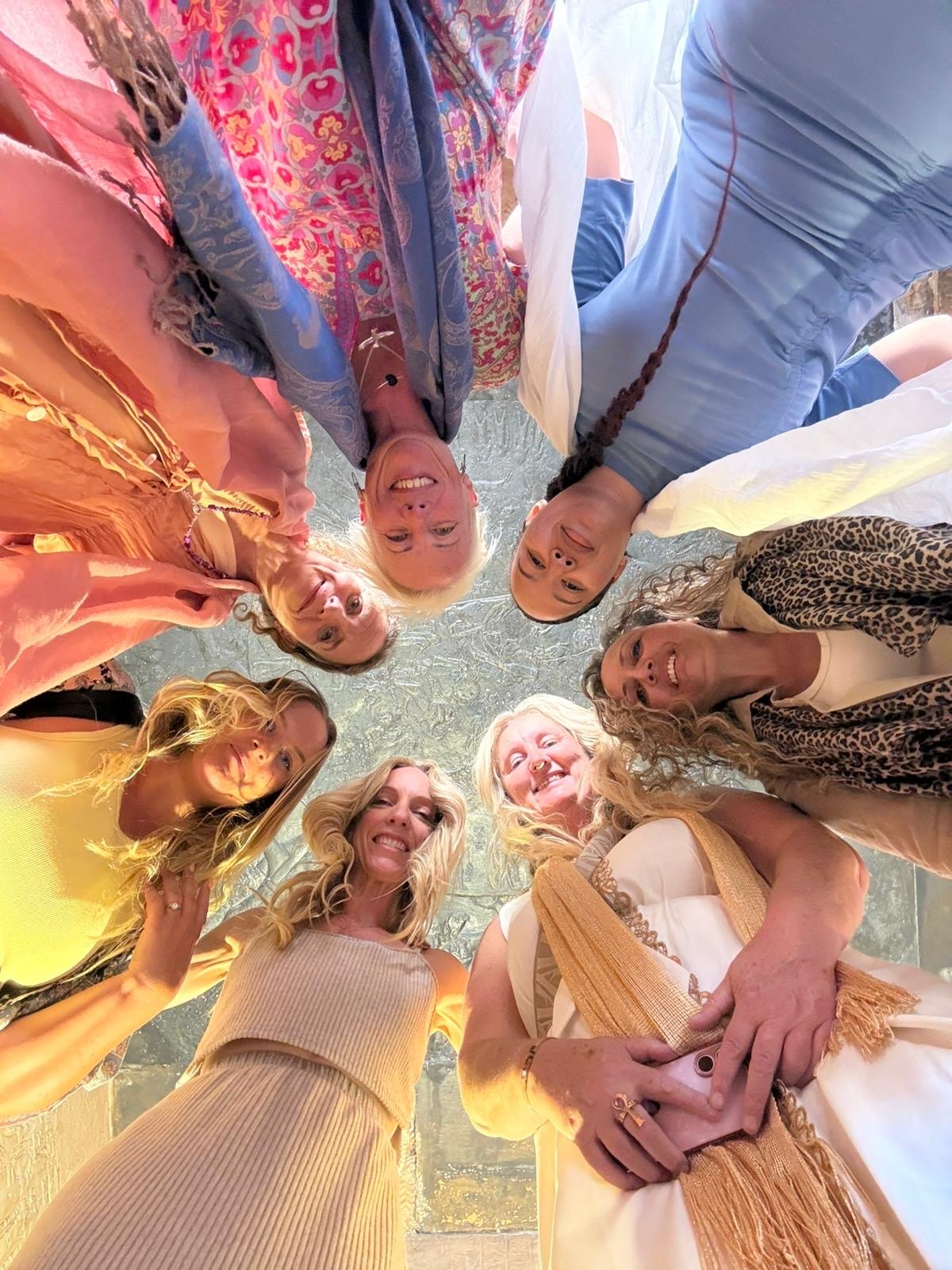 A joyful sacred circle inside an Egyptian temple