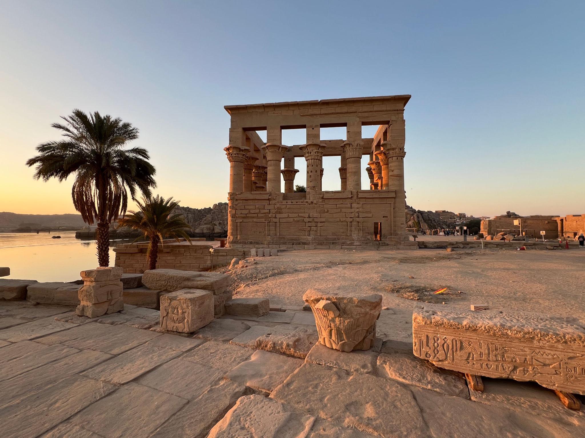 A sacred temple beside the Nile in Egypt