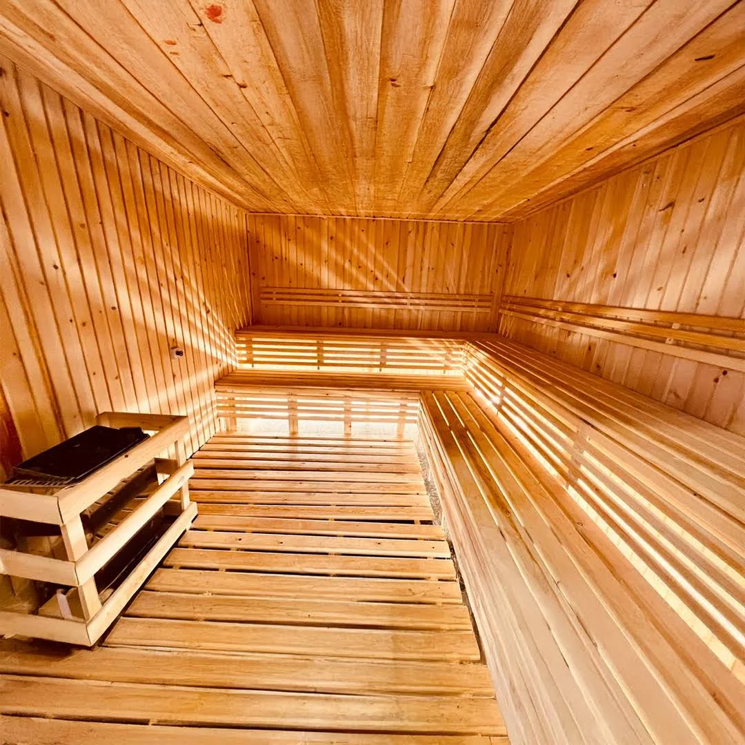 The warm timber sauna at Star Spa in Luxor